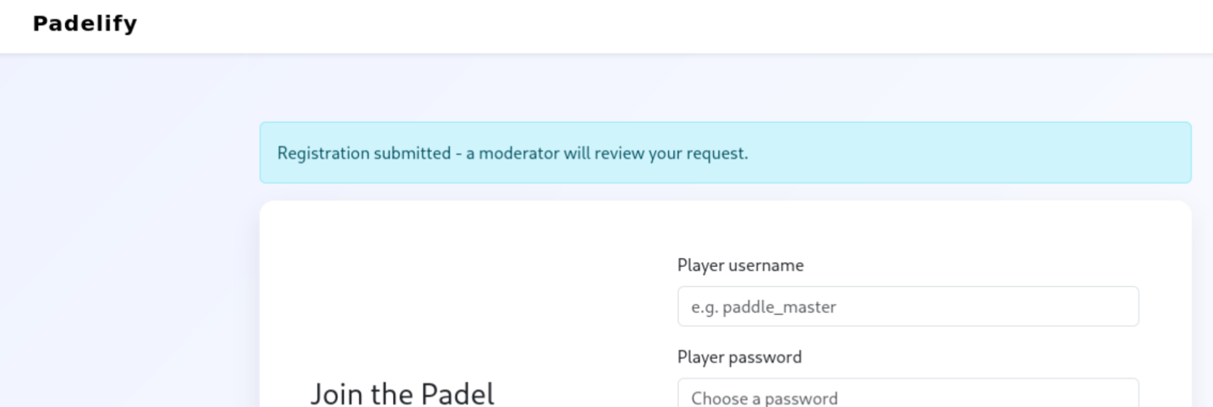 response confirming a moderator bot reviews registrations
